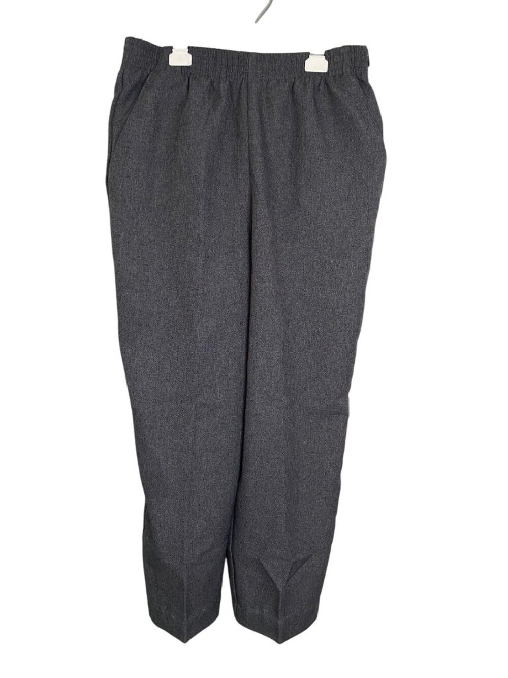 DonnKenny Classic Pants Women 12 Short Capri Cropped Gray Elastic Waist Vintage